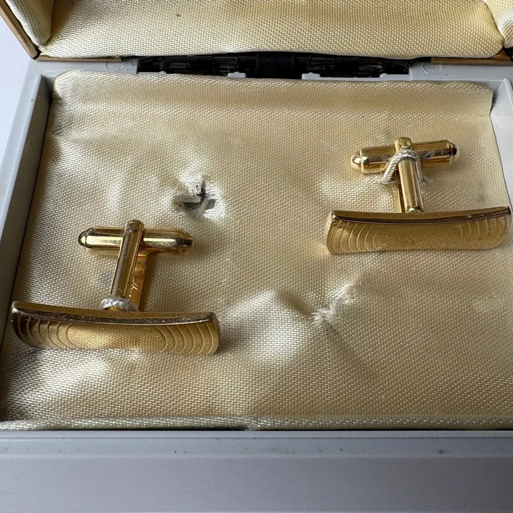 Vintage Anson Gold‎ Tone Cufflinks Formal Dress Shirt Accessories Men